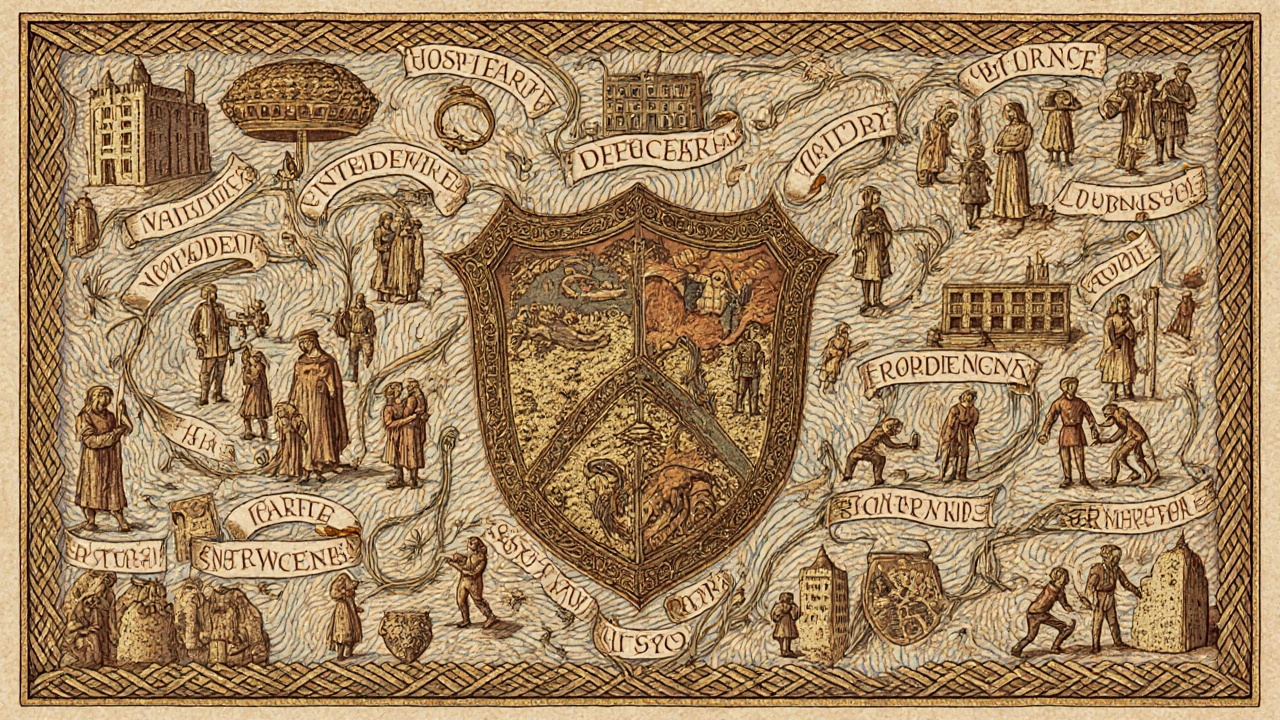 A woven tapestry symbolizing Europe&#039;s tax-funded universal healthcare system.