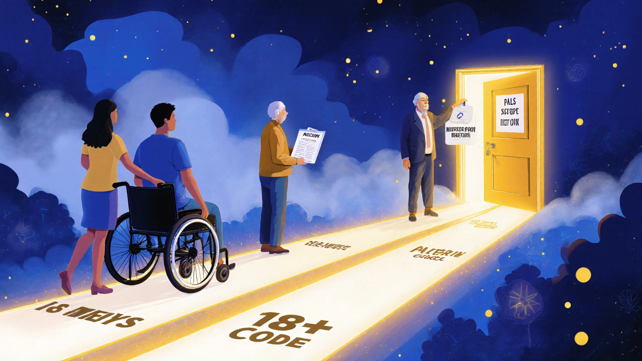 Abstract path splitting into long wait and action options, symbolizing NHS referral choices.