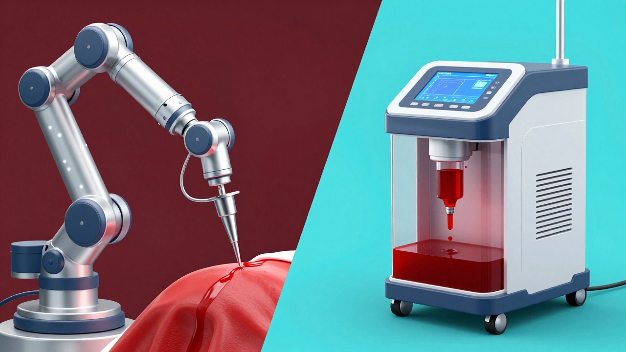 Robotic surgical arm and a cell salvage machine for blood recovery