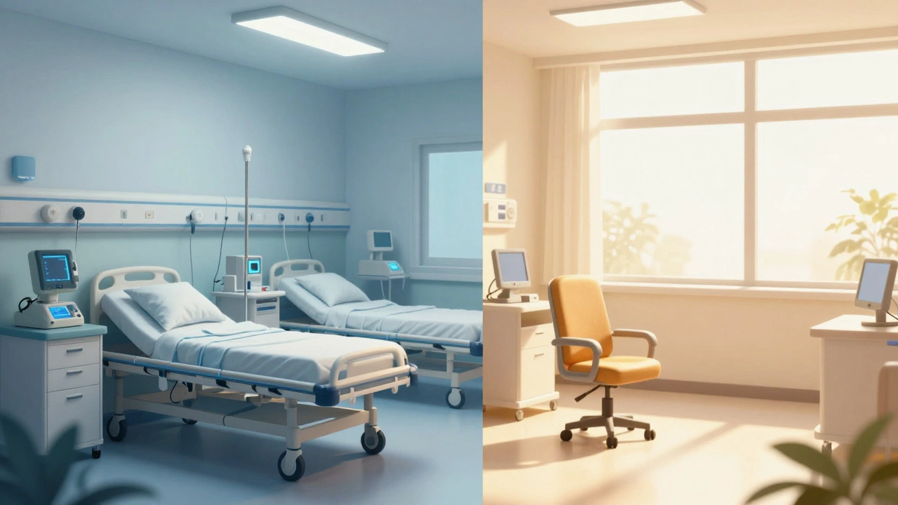 Comparison of expensive hospital ward vs cheap day surgery center