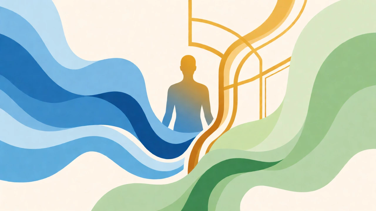 Abstract conceptual art illustrating multidisciplinary chronic pain treatment methods