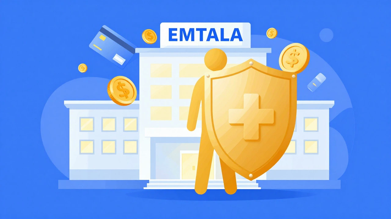 Conceptual art of EMTALA law protecting a patient from financial barriers