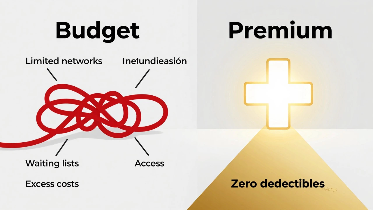 Golden path vs red knot illustrating insurance tiers