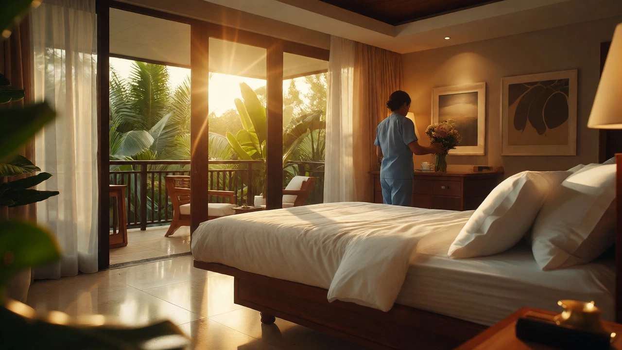 Luxurious hotel recovery suite with nurse