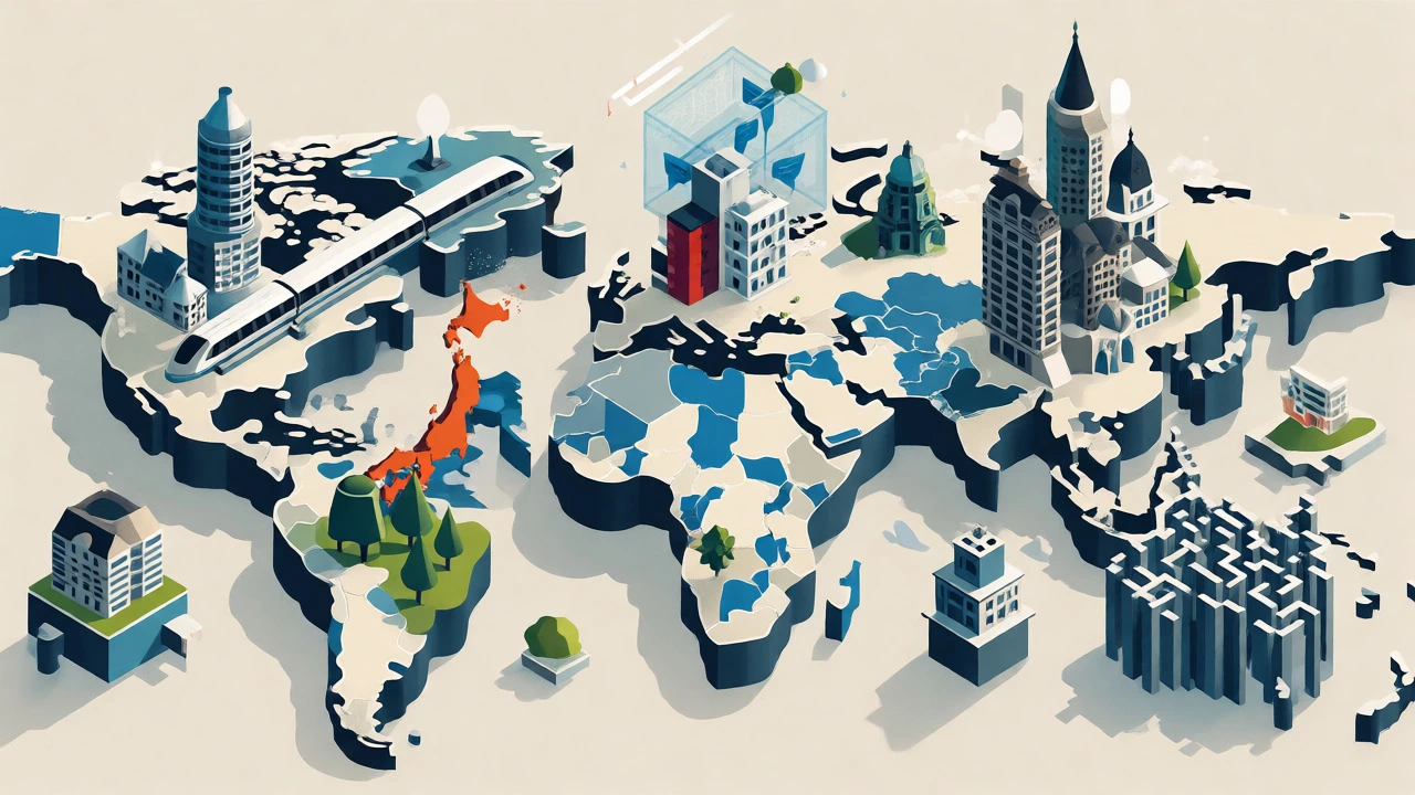 Global healthcare systems visualized as connected structures